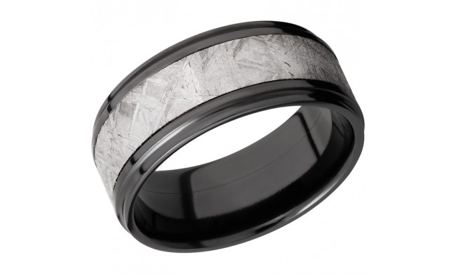 Lashbrook Black Zirconium Meteorite 9mm Men's Wedding Band - Z9FGE15_METEORITE+POLISH