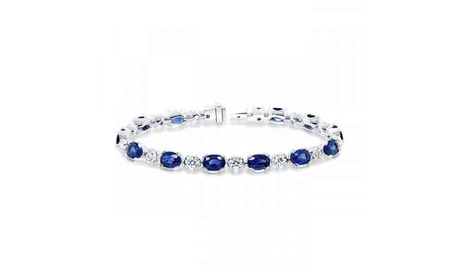 Uneek Blue Sapphire Tennis Diamond Bracelet - BR2000BSOV-LG
