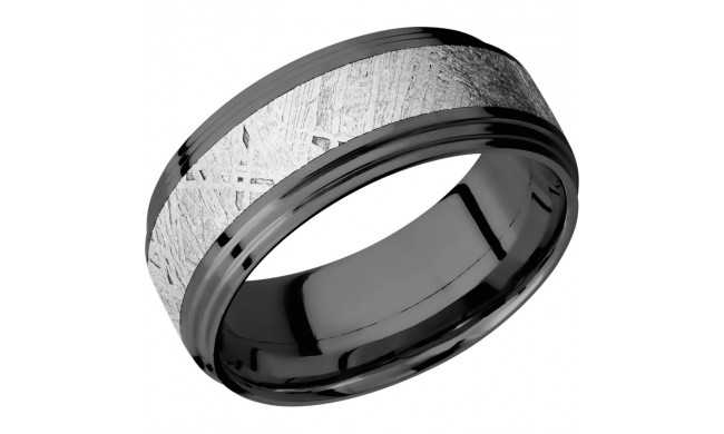 Lashbrook Black Zirconium Meteorite 9mm Men's Wedding Band - Z9F2S14_METEORITE+POLISH