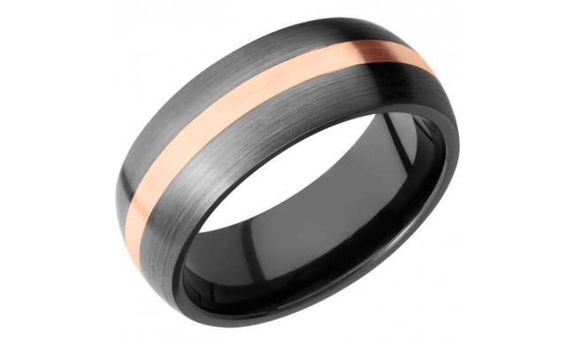 Lashbrook Black & Rose Zirconium 8mm Men's Wedding Band - Z8D12_14KR+SATIN