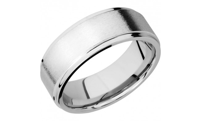 Lashbrook Cobalt Chrome 8mm Men's Wedding Band - CC8FGE+STONE_POLISH