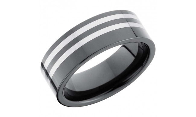 Lashbrook Black & White Tungsten Men's Wedding Band - TCR8389+POLISH