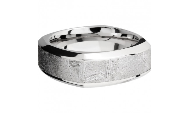 Lashbrook Cobalt Chrome Meteorite 8mm Men's Wedding Band - CC8BSQ15(NS)_METEORITE+POLISH