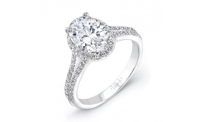 Uneek Oval Diamond Halo Engagement Ring with Split Upper Shank - USM022OV-7.5x5.5