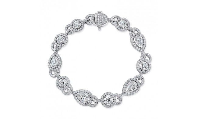 Uneek Round and Pear-Shaped Diamond Bracelet - LBR183