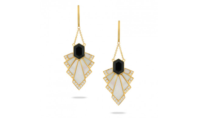Doves Gatsby 18k Yellow Gold Gemstone Earrings - E9085BOWMP