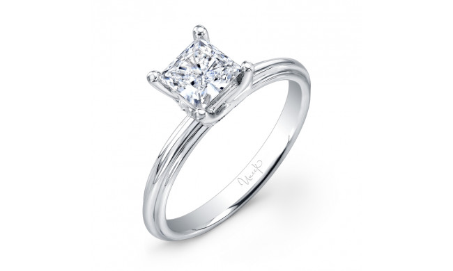 Uneek Classic Princess-Cut Diamond Solitaire Engagement Ring with Sleek, Stoneless Unity Tri-Fluted Shank - USMS01-5.0PC