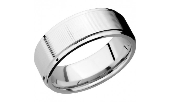 Lashbrook Cobalt Chrome 8mm Men's Wedding Band - CC8FGE+MACHINE+FINISH_POLISH