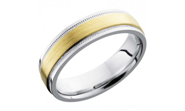 Lashbrook White & Yellow Titanium 6mm Men's Wedding Band - 6FGEW2UMIL13C_14KY+SATIN_POLISH