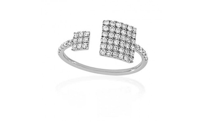 Meira T 14k White Gold Diamond Double Square Ring