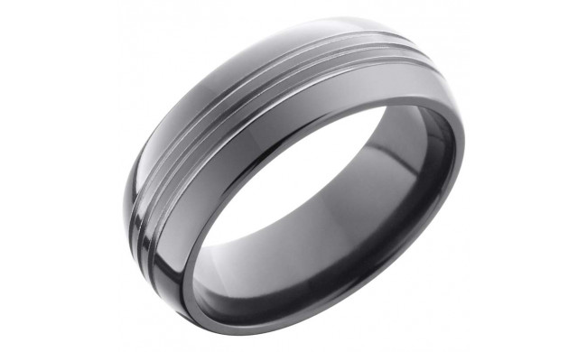 Lashbrook Black Zirconium 8mm Men's Wedding Band - Z8D3.5+POLISH