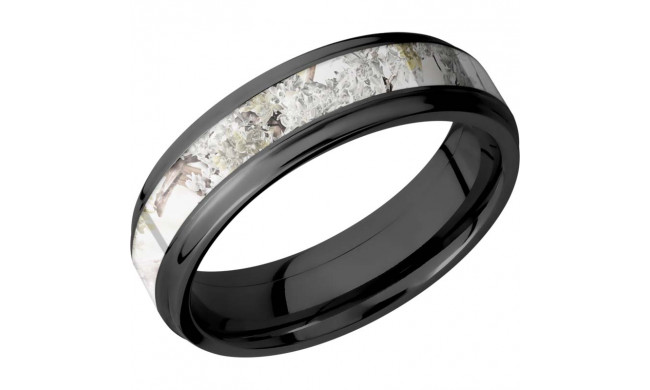 Lashbrook Black Zirconium 6mm Men's Wedding Band - Z6FGE13_KINGSSNOW+POLISH