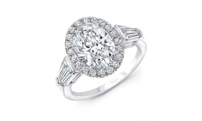 Uneek Oval White Diamond Engagement Ring - R005U