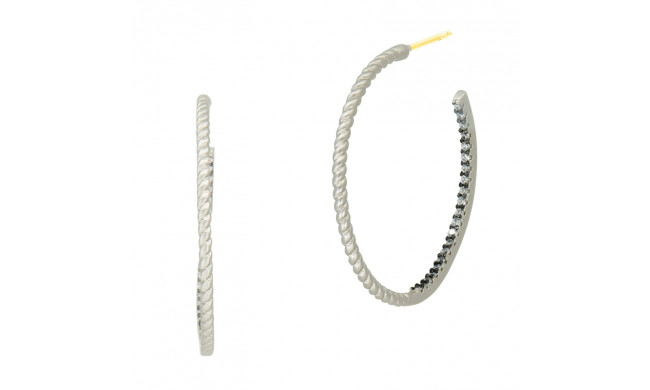 Freida Rothman Twisted Cable And Pave Hoop - IFPKZE75-14K