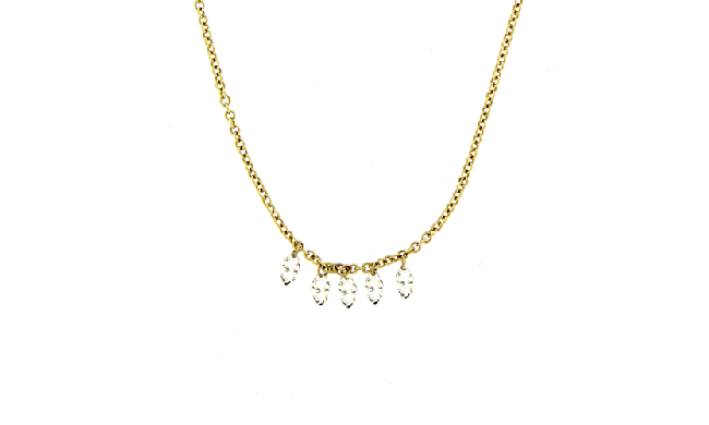 Meira T 14k Yellow Gold Tear Drop Diamond Necklace