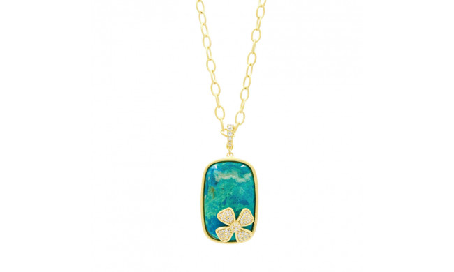 Freida Rothman Chrysocolla Flower Pendant - HAYZCN01-18