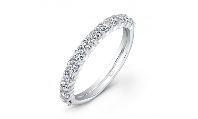 Uneek 13-Diamond Shared-Prong Wedding Band with Scalloped Edges - UWB09