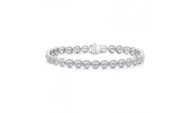 Uneek Round Diamond Bracelet with Rope Milgrain Halo Details - LVBRW991W