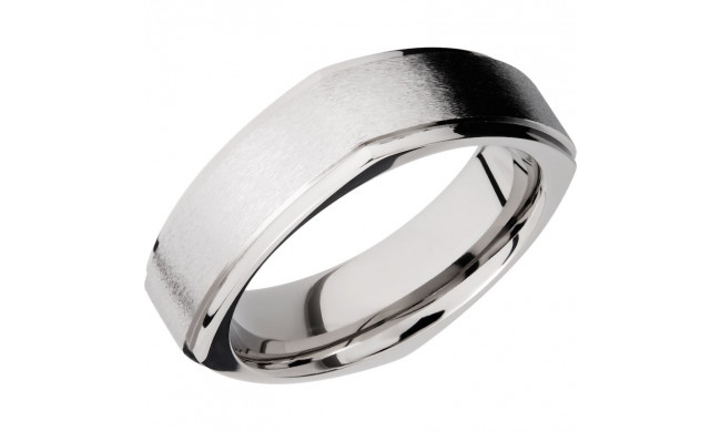 Lashbrook Titanium 7mm Men's Wedding Band - 7FGESQ+STONE_POLISH