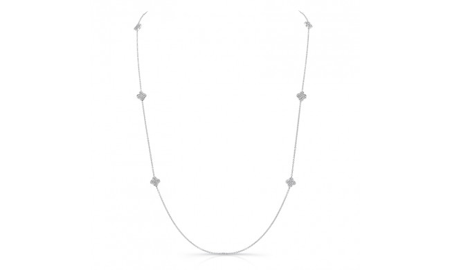 Uneek Diamonds-by-the-Yard Necklace with Quatrefoil Cluster Stations - LVNM06