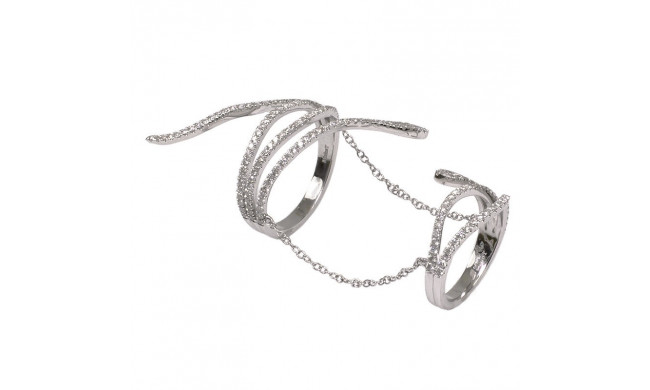 Meira T White Gold  and Diamond Double Serpent Ring