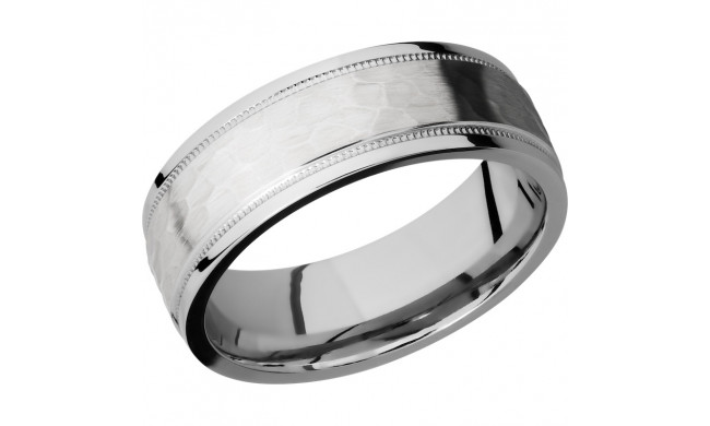 Lashbrook Cobalt Chrome 7.5mm Men's Wedding Band - CC7.5FGEW2UMIL+HAMMER_POLISH