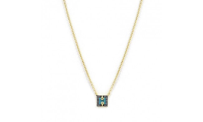 Freida Rothman Small Square Turquoise Slice Necklace - YRZ070228B-TQ-16E