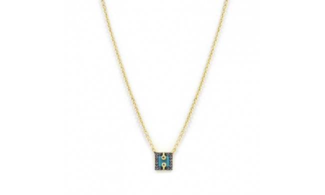 Freida Rothman Small Square Turquoise Slice Necklace - YRZ070228B-TQ-16E