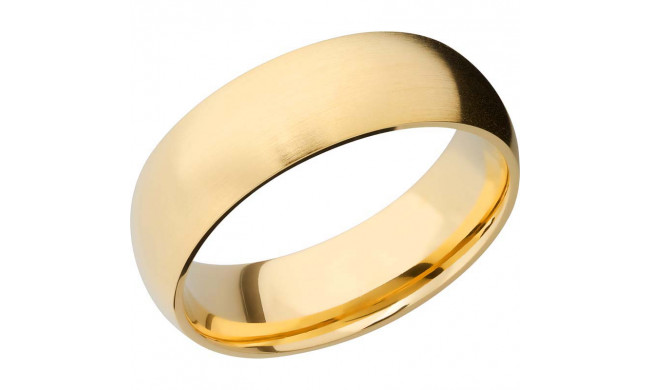 Lashbrook 14k Yellow Gold 7mm Men's Wedding Band - 14KY7D-P+SATIN