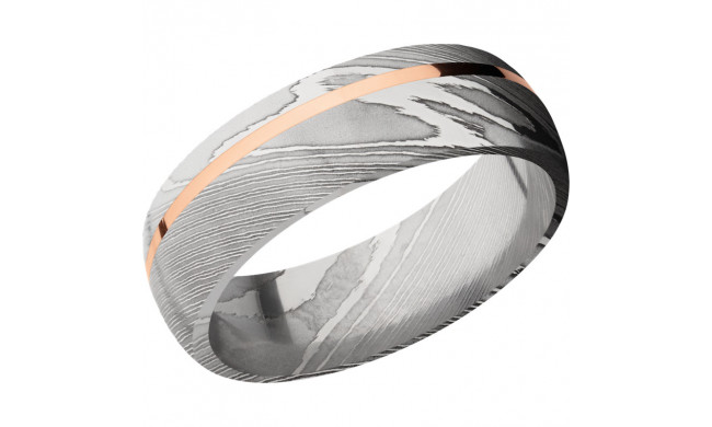 Lashbrook Black Rose & White Damascus Steel 7mm Men's Wedding Band - D7D11OC_14KR+POLISH