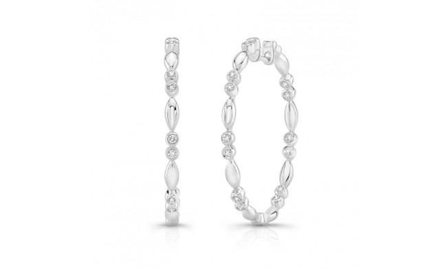 Uneek Cahuenga Inside-Out Diamond Hoop Earrings - LVEWA7528W