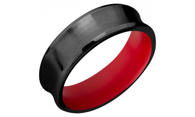 Lashbrook Black Zirconium 7mm Men's Wedding Band - Z7CB+SATIN_POLISH+REDIN