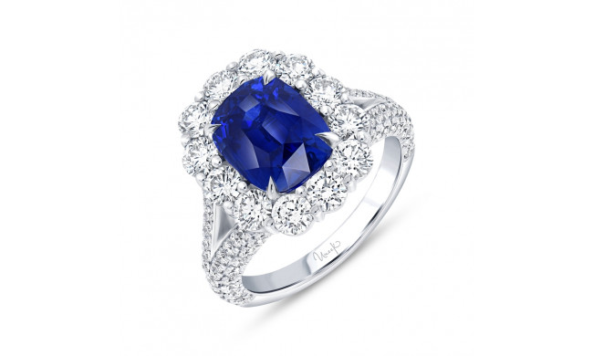 Uneek Precious Cushion Blue Sapphire Engagement Ring - R050CUBSU