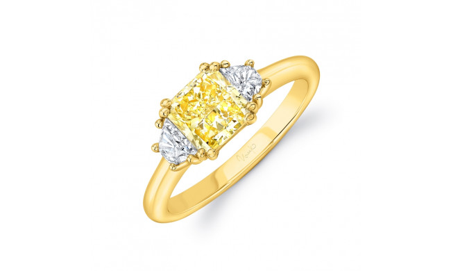 Uneek Radiant Fancy Yellow Diamond Engagement Ring - LVS973RADFY