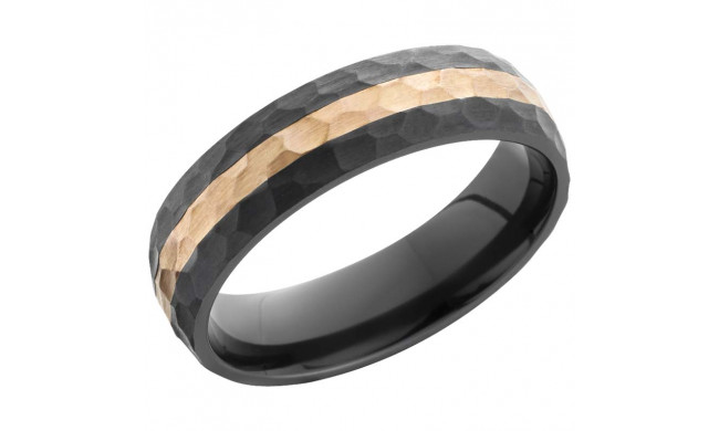 Lashbrook Black & Rose Zirconium Men's Wedding Band - Z6D12_14KR+HAMMER