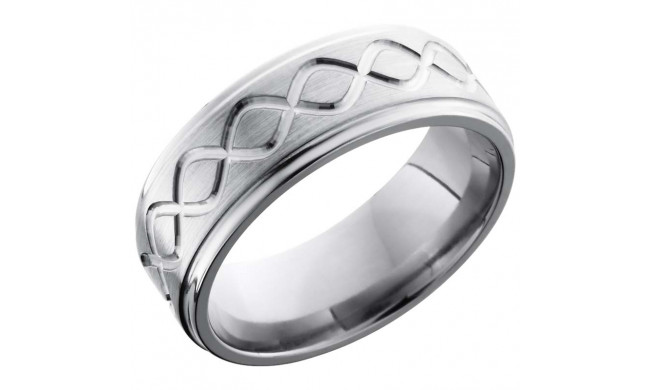 Lashbrook Titanium 8mm Men's Wedding Band - 8FGETALLINF+SATIN_POLISH