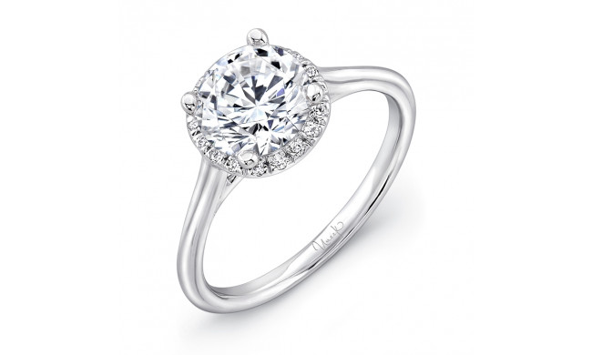 Uneek Classic Round Diamond Halo Engagement Ring with Sleek, Stoneless Unity Tri-Fluted Shank - USMS08RD-6.5RD