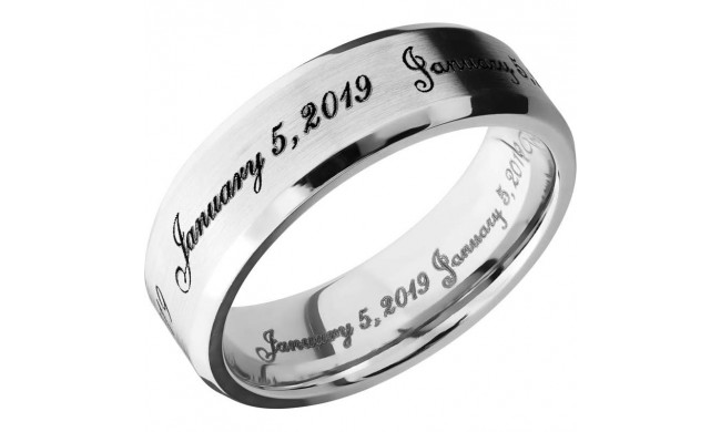 Lashbrook Cobalt Chrome 7mm Men's Wedding Band - CC7B_LCVFONTS+SATIN_POLISH