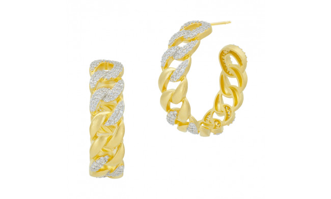 Freida Rothman Pave Chain Link Hoop Earrings - AHPYZE14-14K