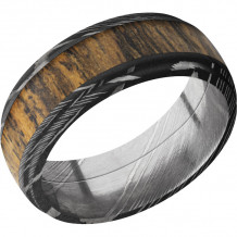 Lashbrook Black Damascus Steel Hardwood 8mm Men's Wedding Band - D8DGE15_BOCOTE+ACID