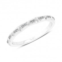 Uneek Us Collection Diamond Wedding Band with Baguette-Illusion Round Diamond Cluster Accents - SWUS001BW