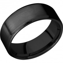 Lashbrook Black Zirconium 8mm Men's Wedding Band - Z8B+SATIN_POLISH