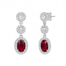 Uneek Oval Ruby Diamond Earrings - LVE940OVRU