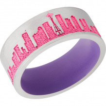 Lashbrook Cobalt Chrome 8mm Men's Wedding Band - CC8F_LCVSEATTLE_SATIN+BRIGHTPURPLEIN_PRISONPINKOUT