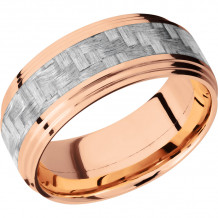 Lashbrook 14k Rose Gold 9mm Men's Wedding Band - 14KRC9F2S14_SILVERCF+POLISH