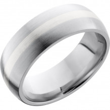 Lashbrook Cobalt Chrome 8mm Men's Wedding Band - CC8D12_SS+SATIN