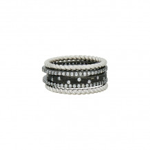Freida Rothman Twisted Cable 5-Stack Ring - IFPKZR54-6