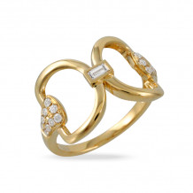 Doves Equestrian 18k Yellow Gold Diamond Ring - R9979