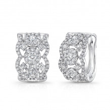 Uneek Valenciennes de Ghent Open Lace Diamond Huggie Hoop Earrings - LVEW618W