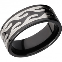Lashbrook Black Zirconium 9mm Men's Wedding Band - Z9F_CONTOURFLAME+POLISH